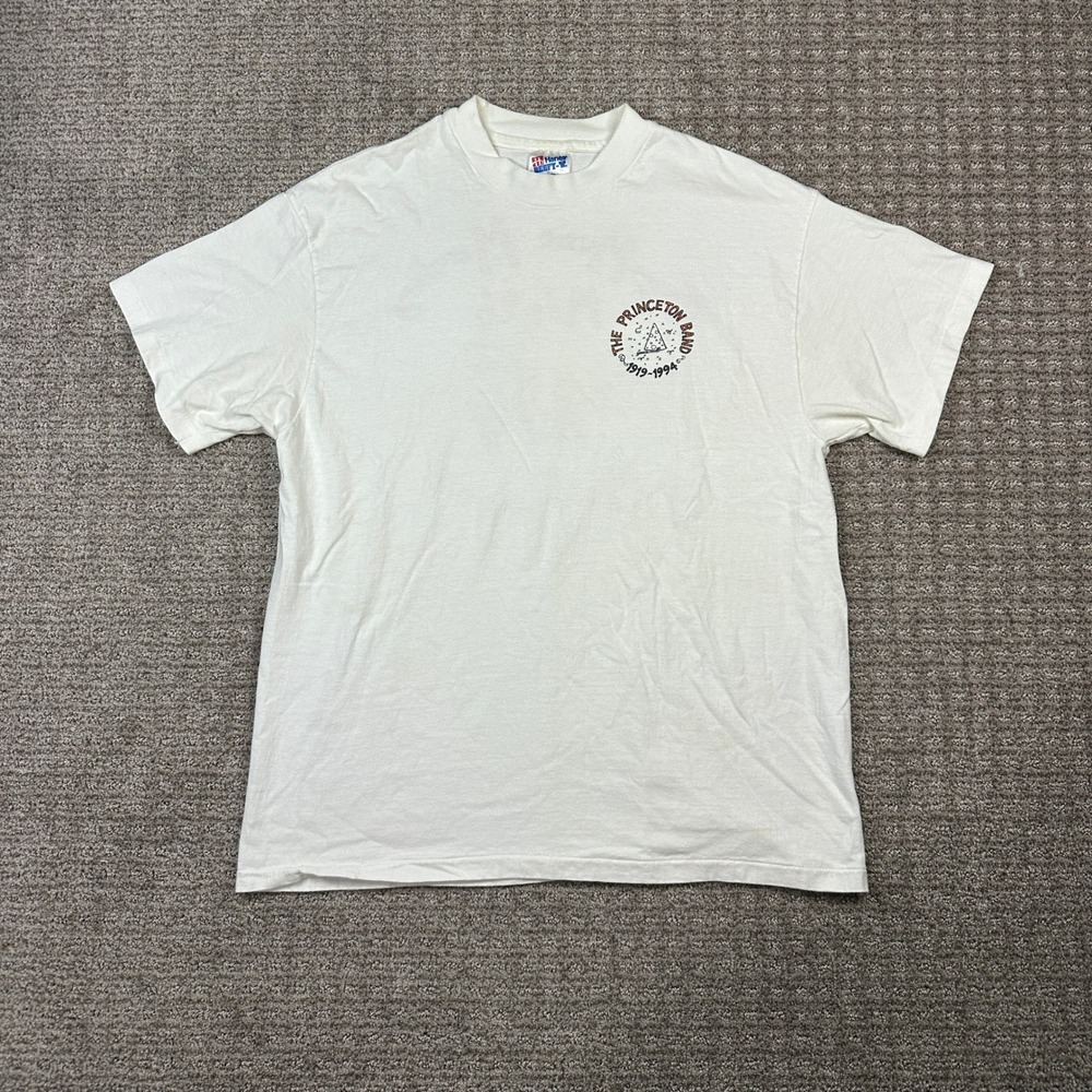 Vintage Hanes Beefy-T Princeton Band 75th Anniversary T-Shirt White Large USA - Picture 2 of 8